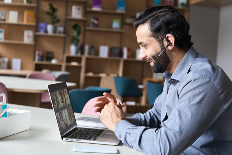 Accountant having a virtual meeting with clients